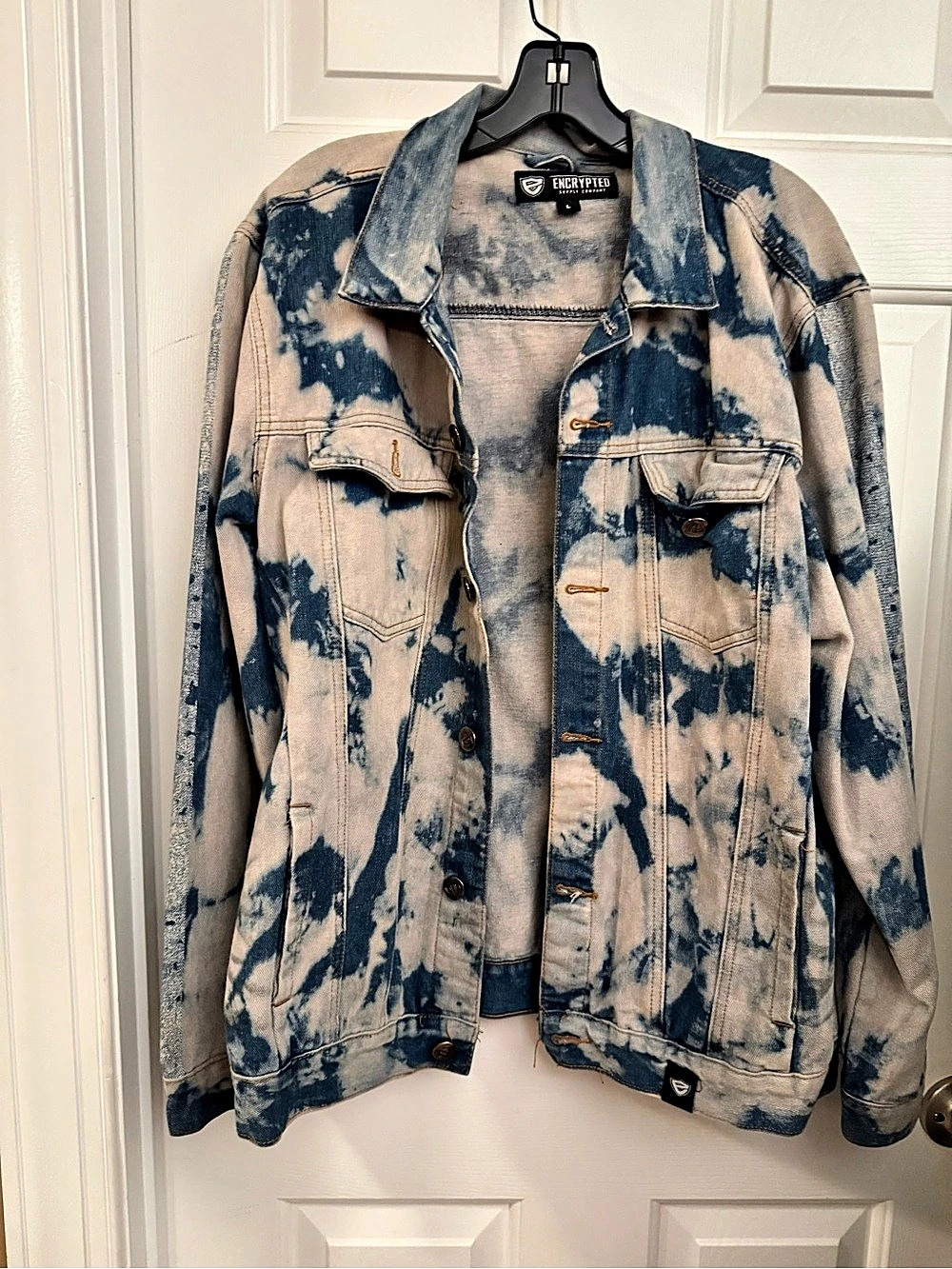 New Era Blue & White Denim Jacket Like New